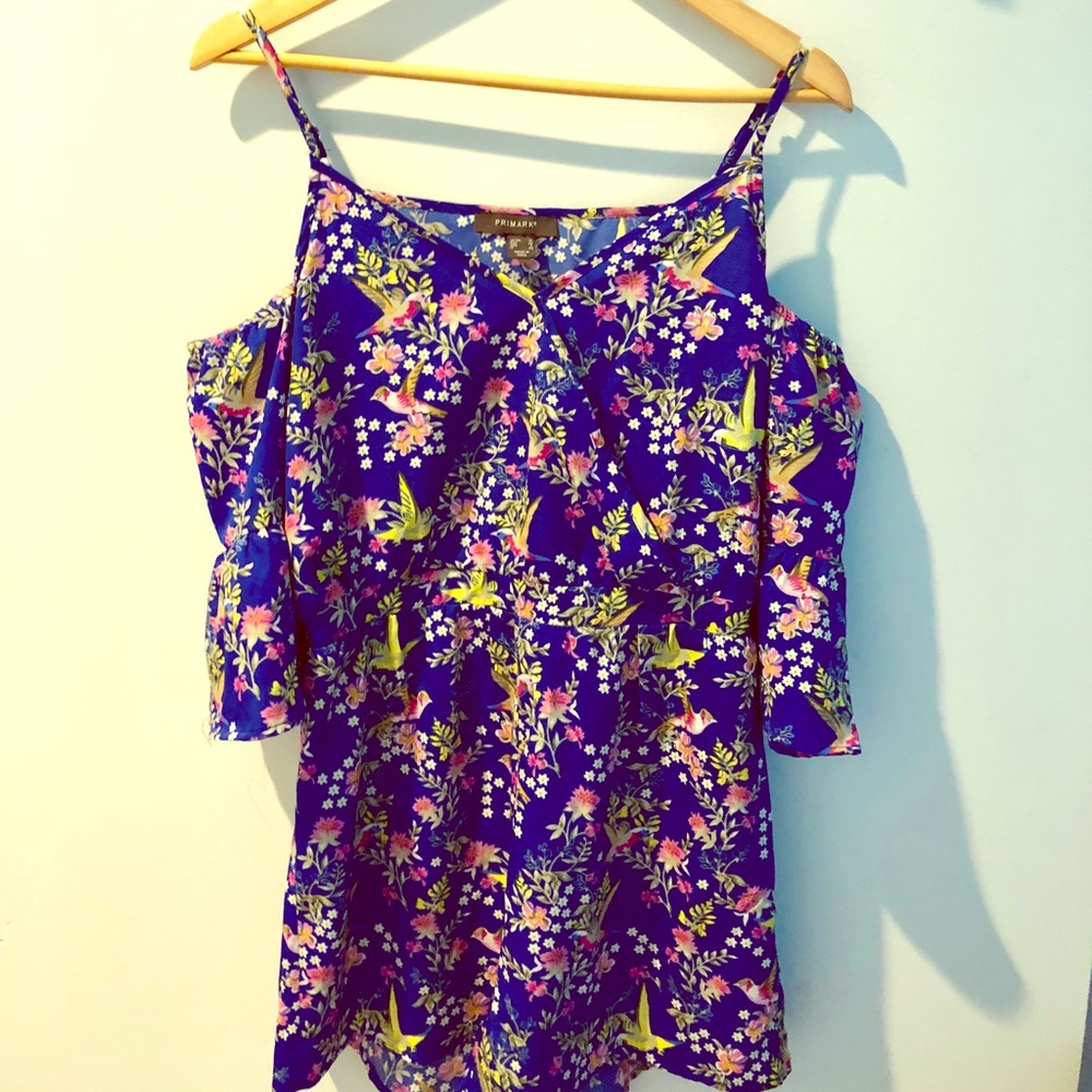 NWOT Primark Blue Bird Print Romper